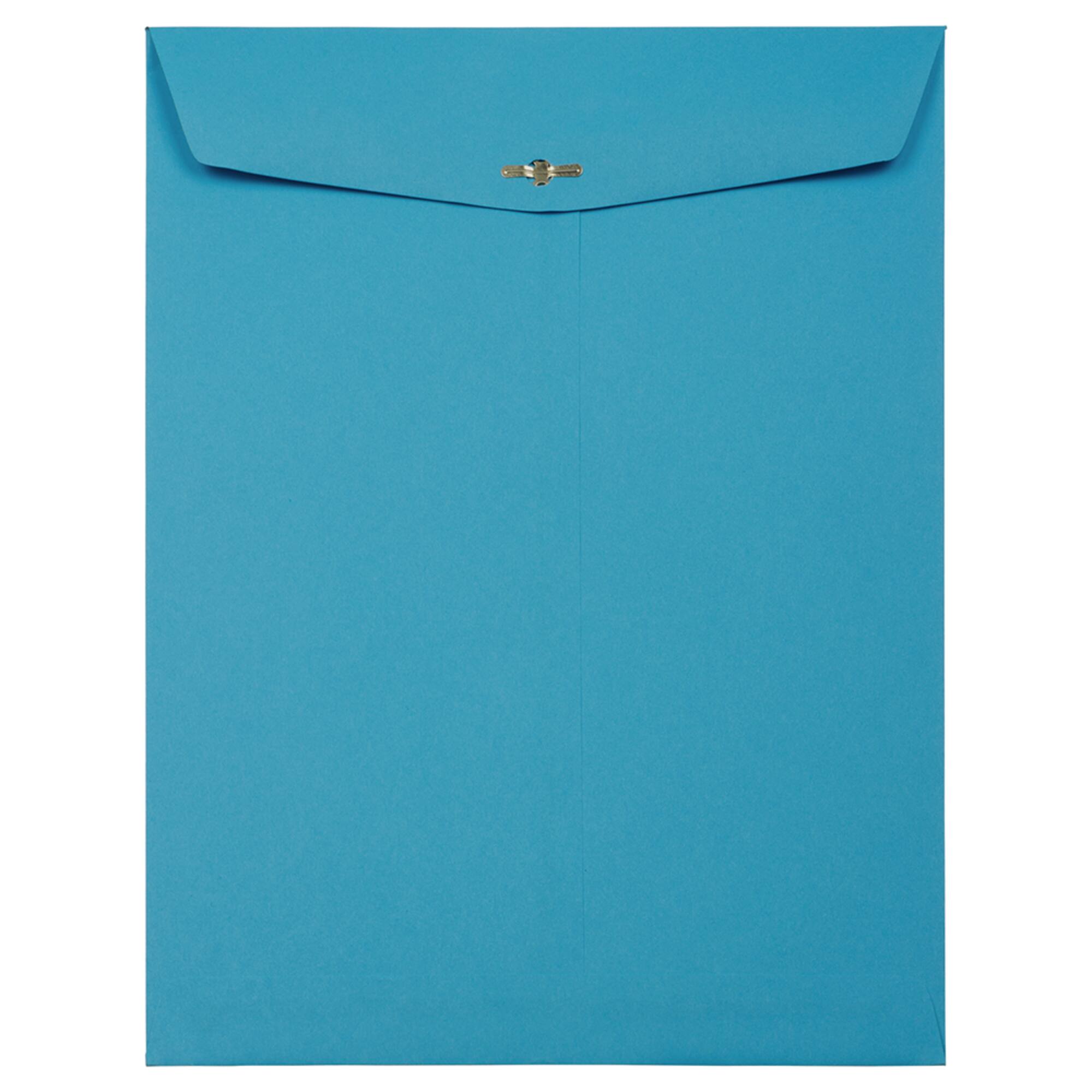 JAM Paper 10" x 13" Recycled Blue Open End Catalog Clasp Envelopes, 100ct.